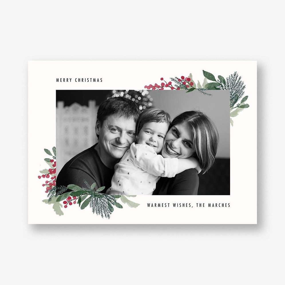 Yule Blooms Horizontal Photo Card