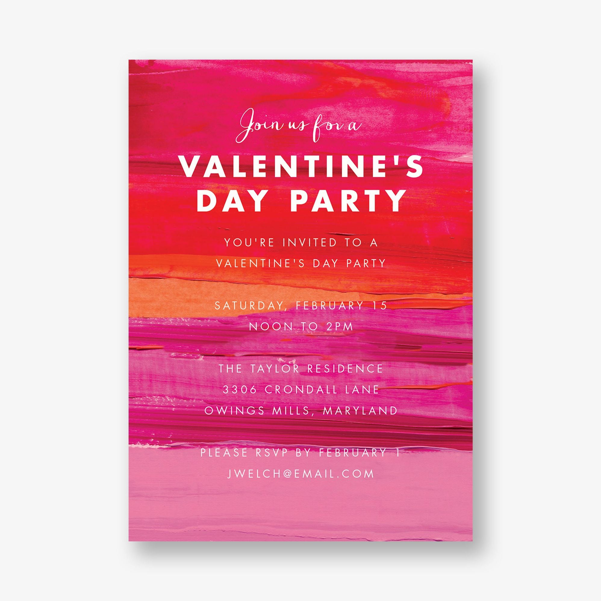 Painted Valentine's Day Party Invitation