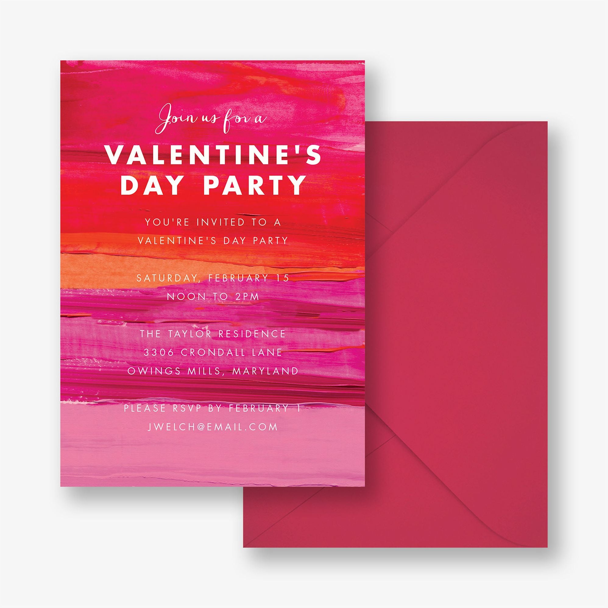 Painted Valentine's Day Party Invitation