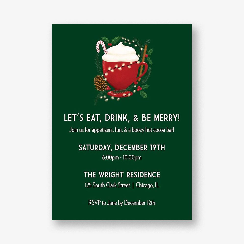 Cocoa Bar Holiday Party Invitation