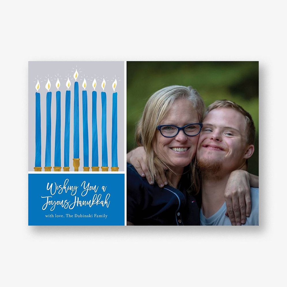 Hanukkah Candles Holiday Photo Card