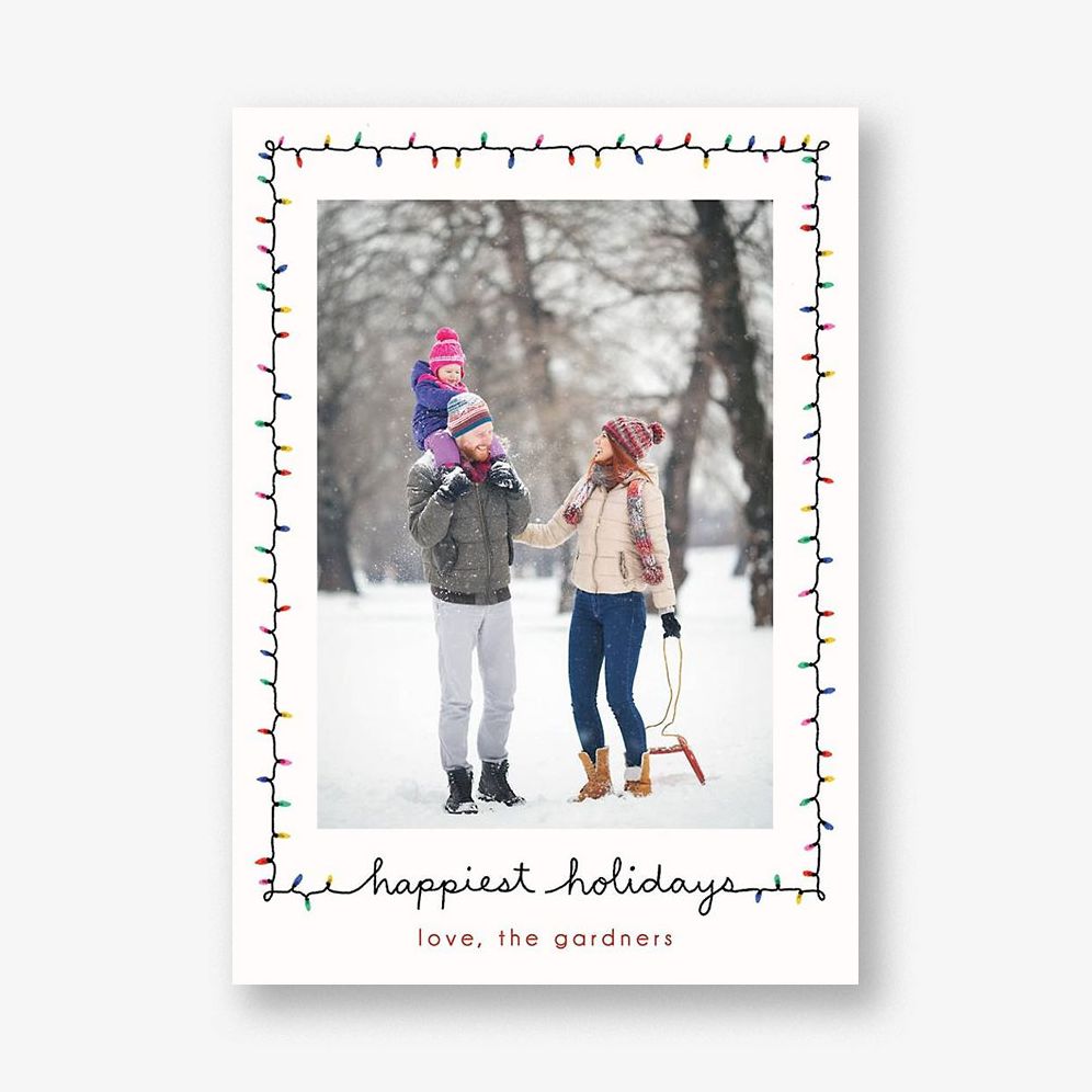 Colorful Lights Holiday Photo Card