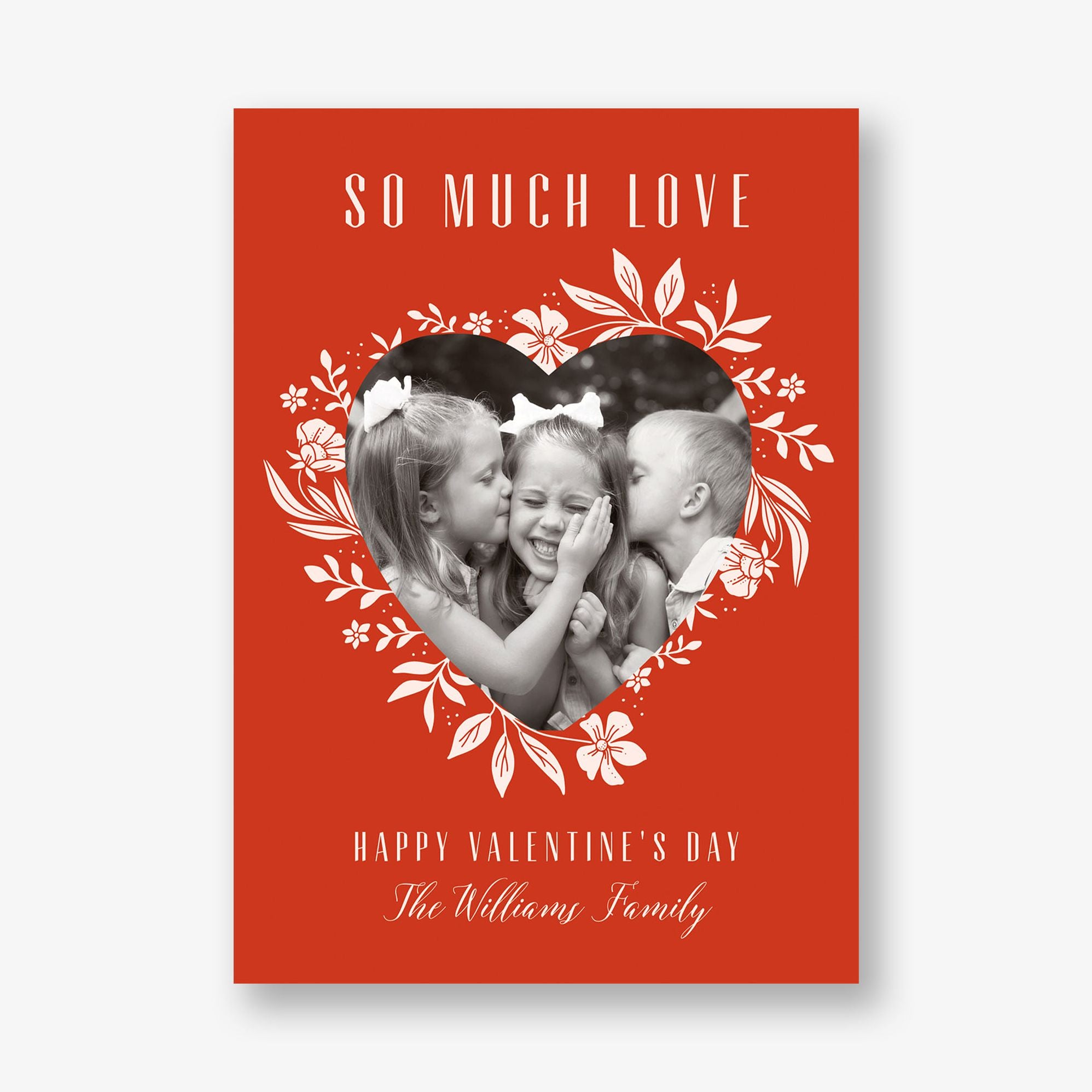 Floral Heart Valentine Photo Card