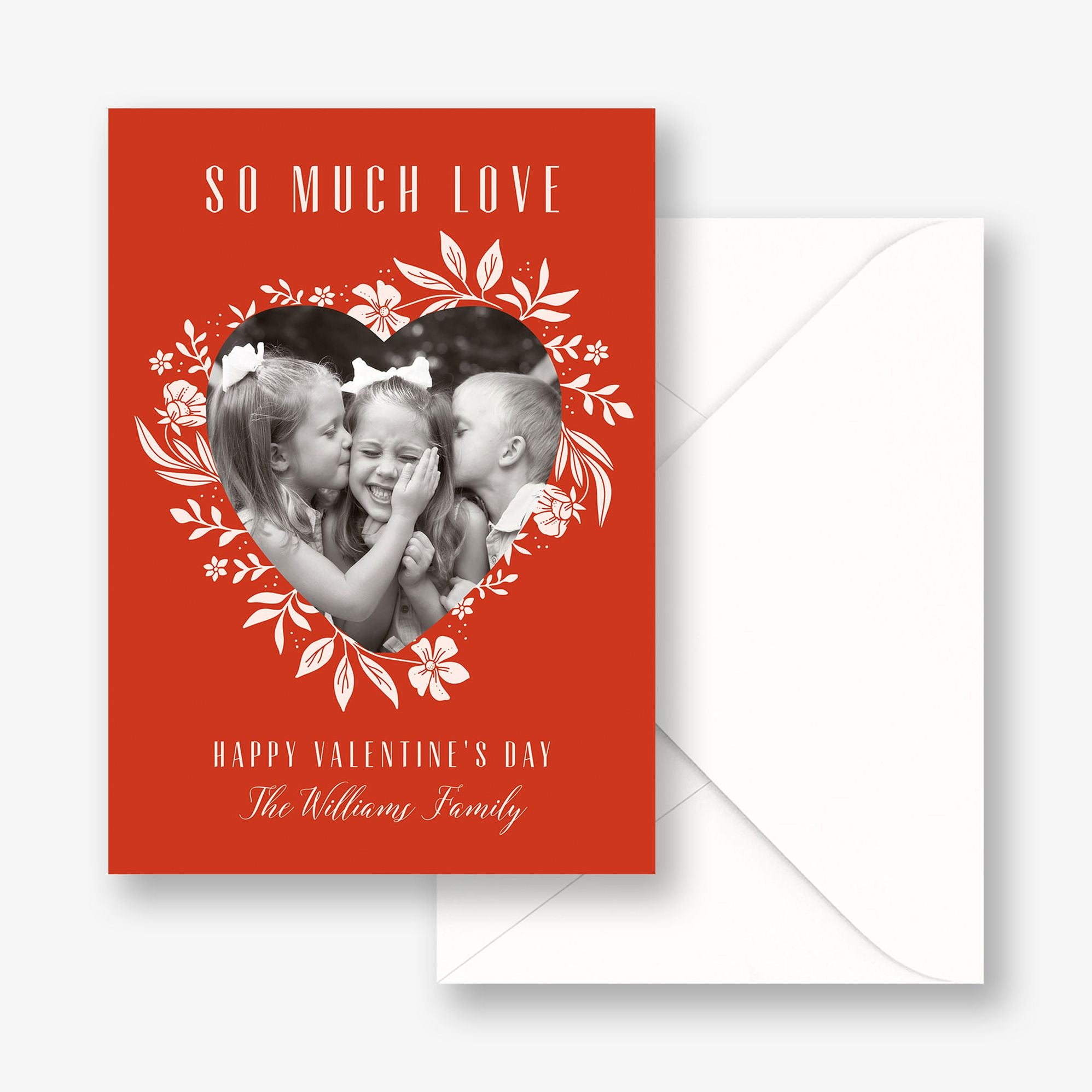 Floral Heart Valentine Photo Card