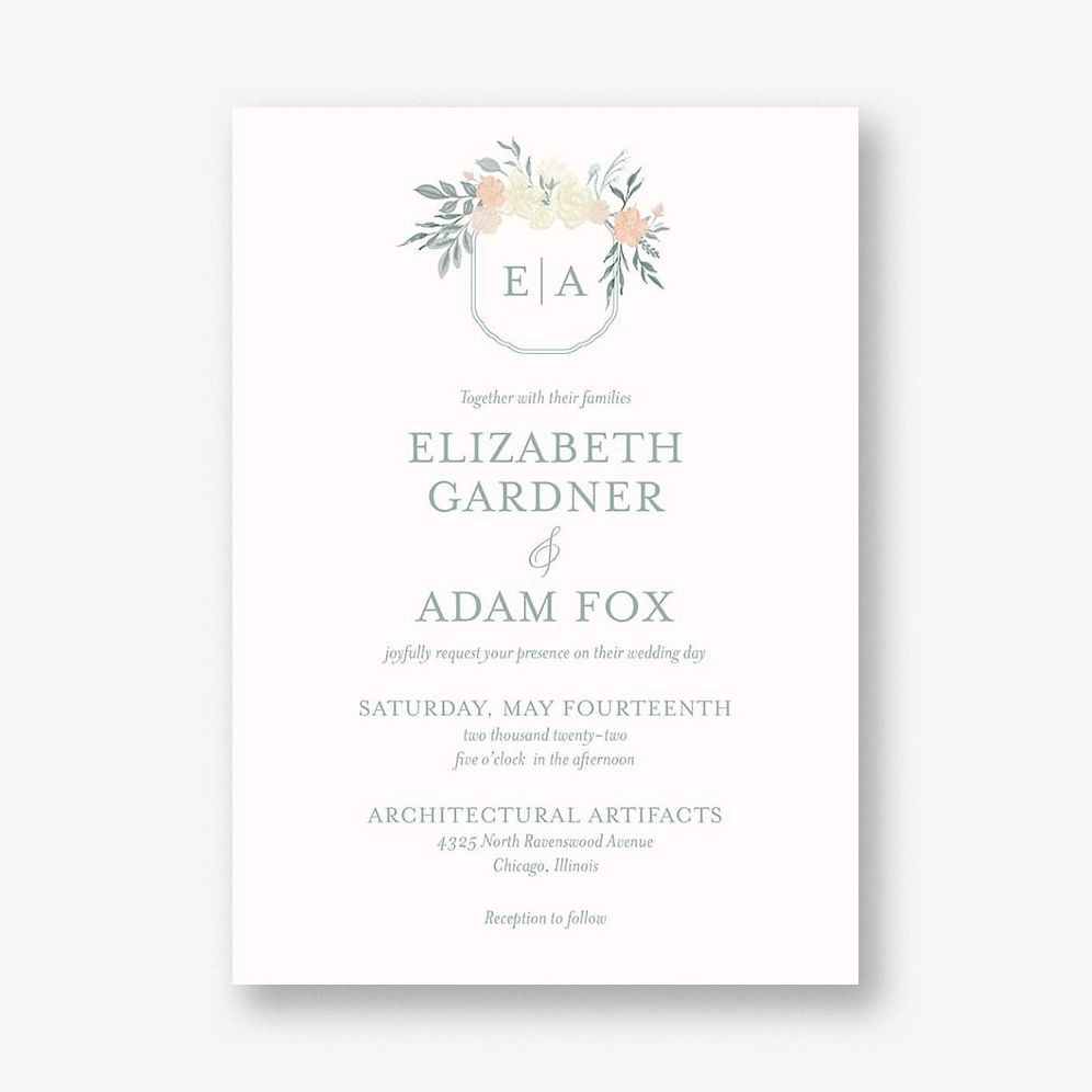 Garden Crest Wedding Invitation