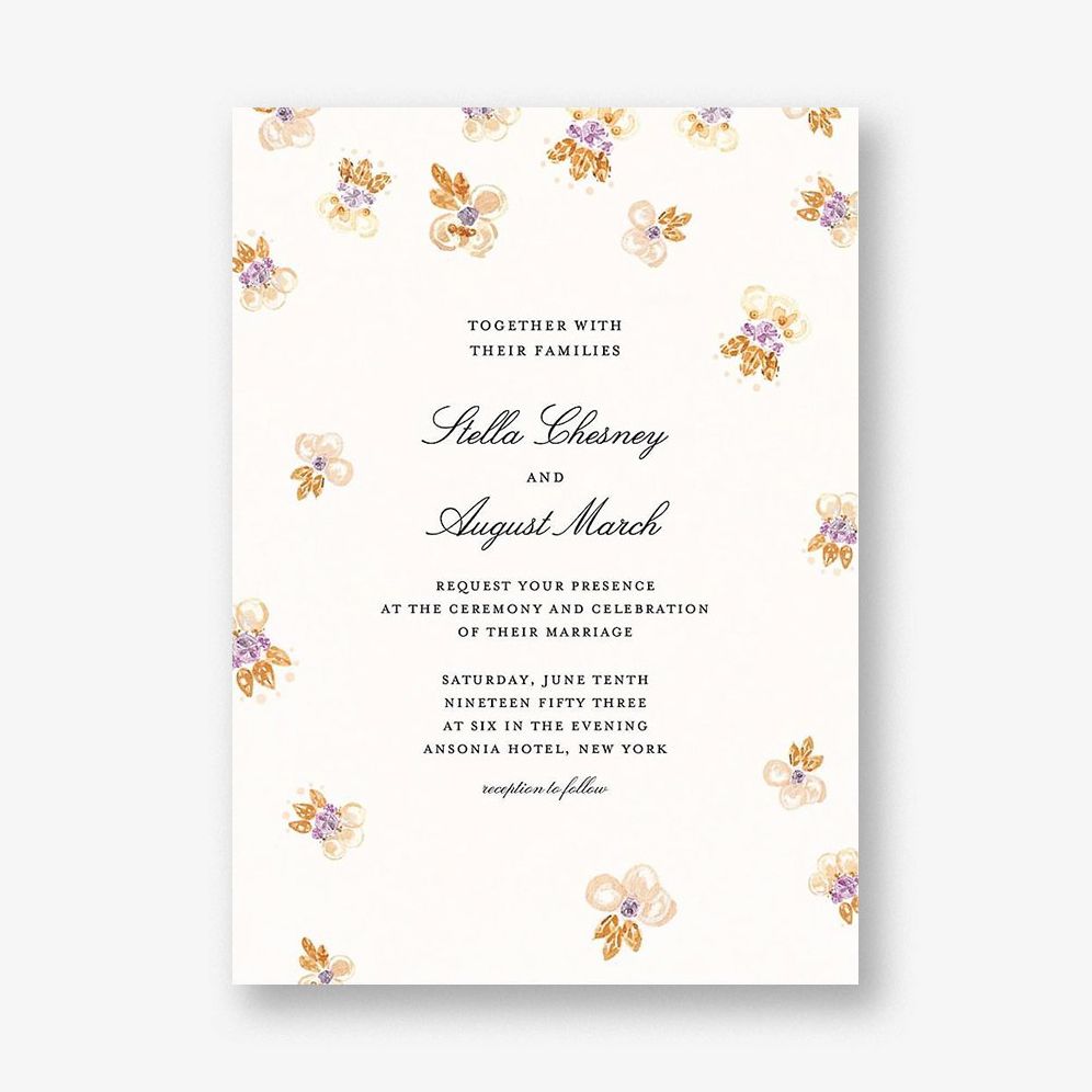 Petal Cascade Wedding Invitation
