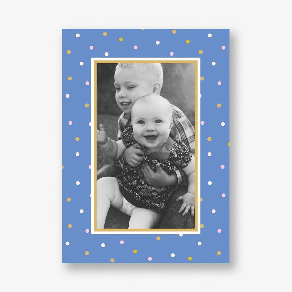 Wrapping Paper Blue Holiday Photo Card