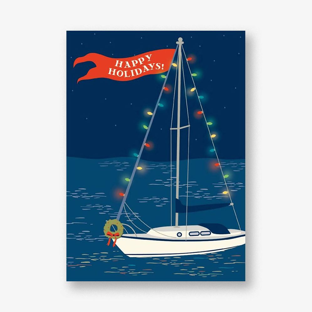 Sailboat Holiday Photo Card