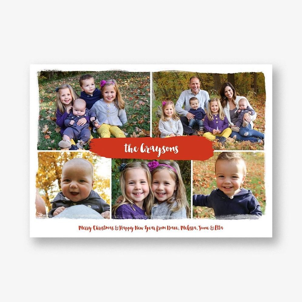 Brush Name Holiday Multi-Photo Card