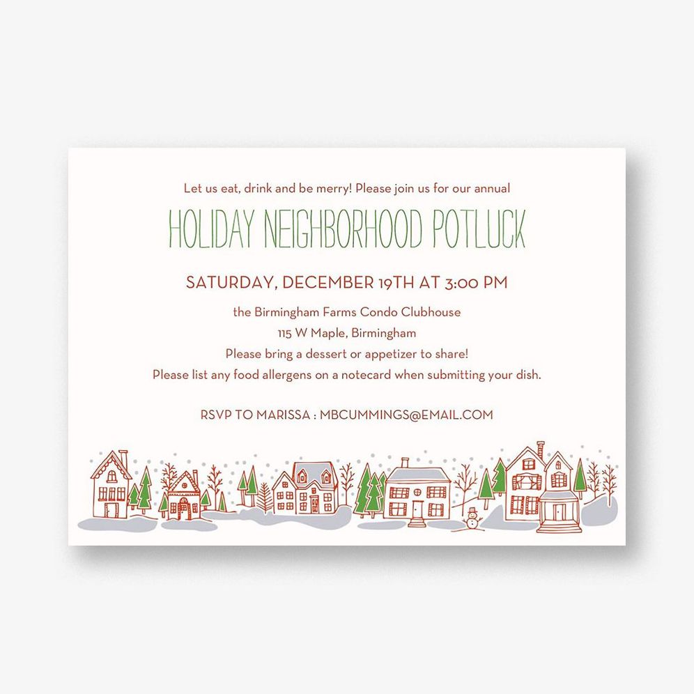 Village Holiday Party Invitation
