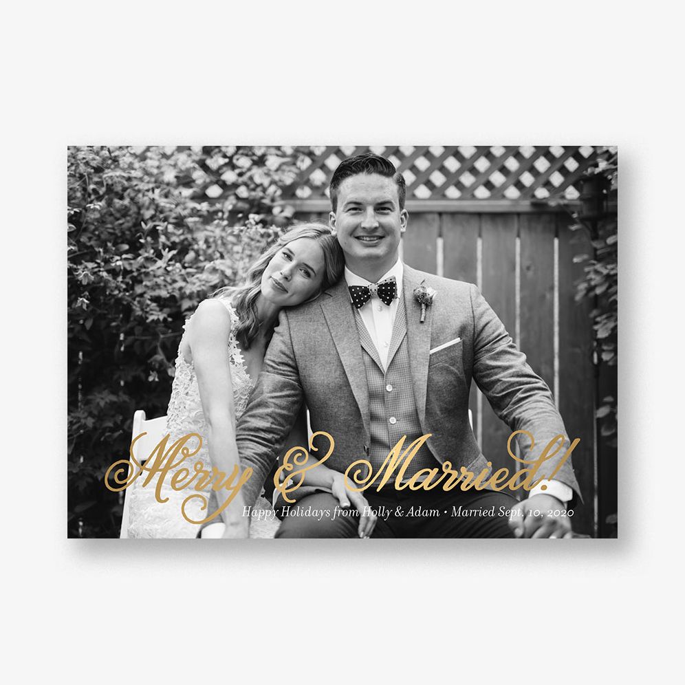 Merry Married Foil Photo Card
