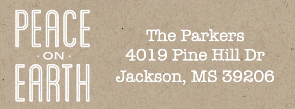 Peace On Earth Holiday Return Address Label