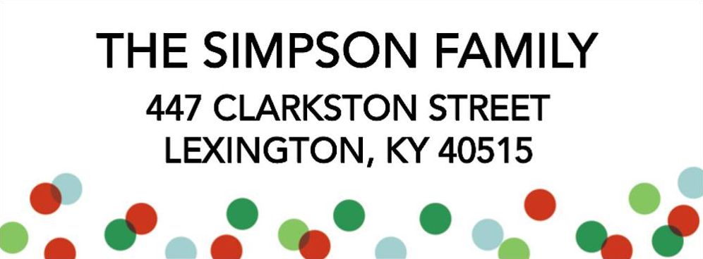 Holiday Confetti Return Address Label