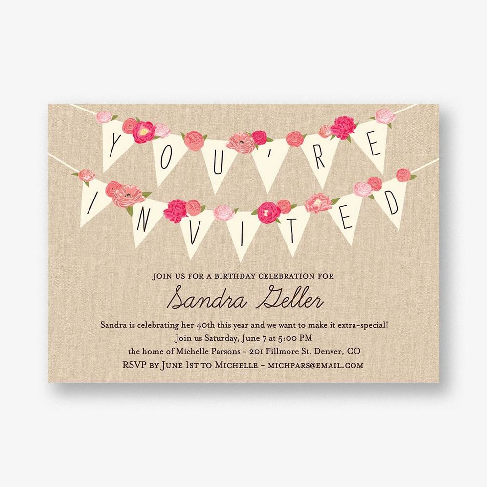 Rustic Banner Party Invitation