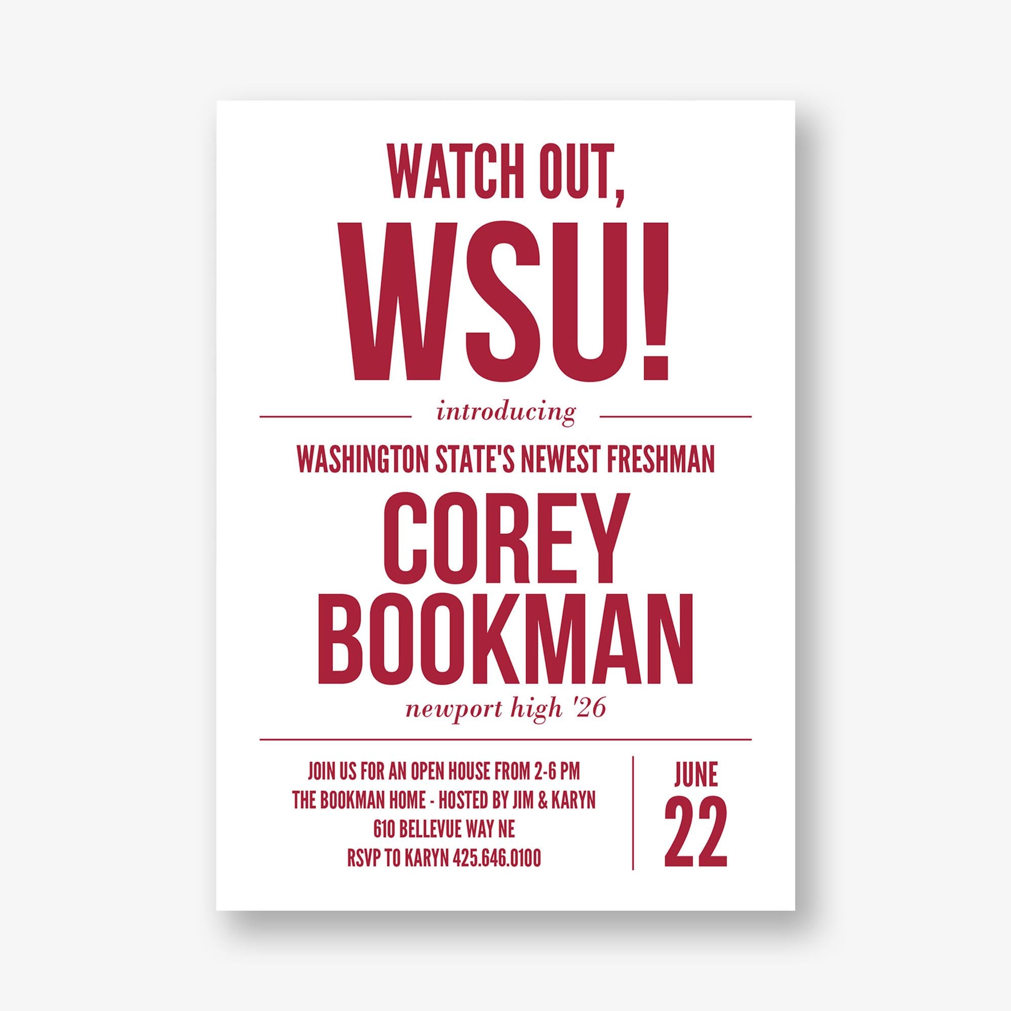 Watch Out Graduation Party Invitation