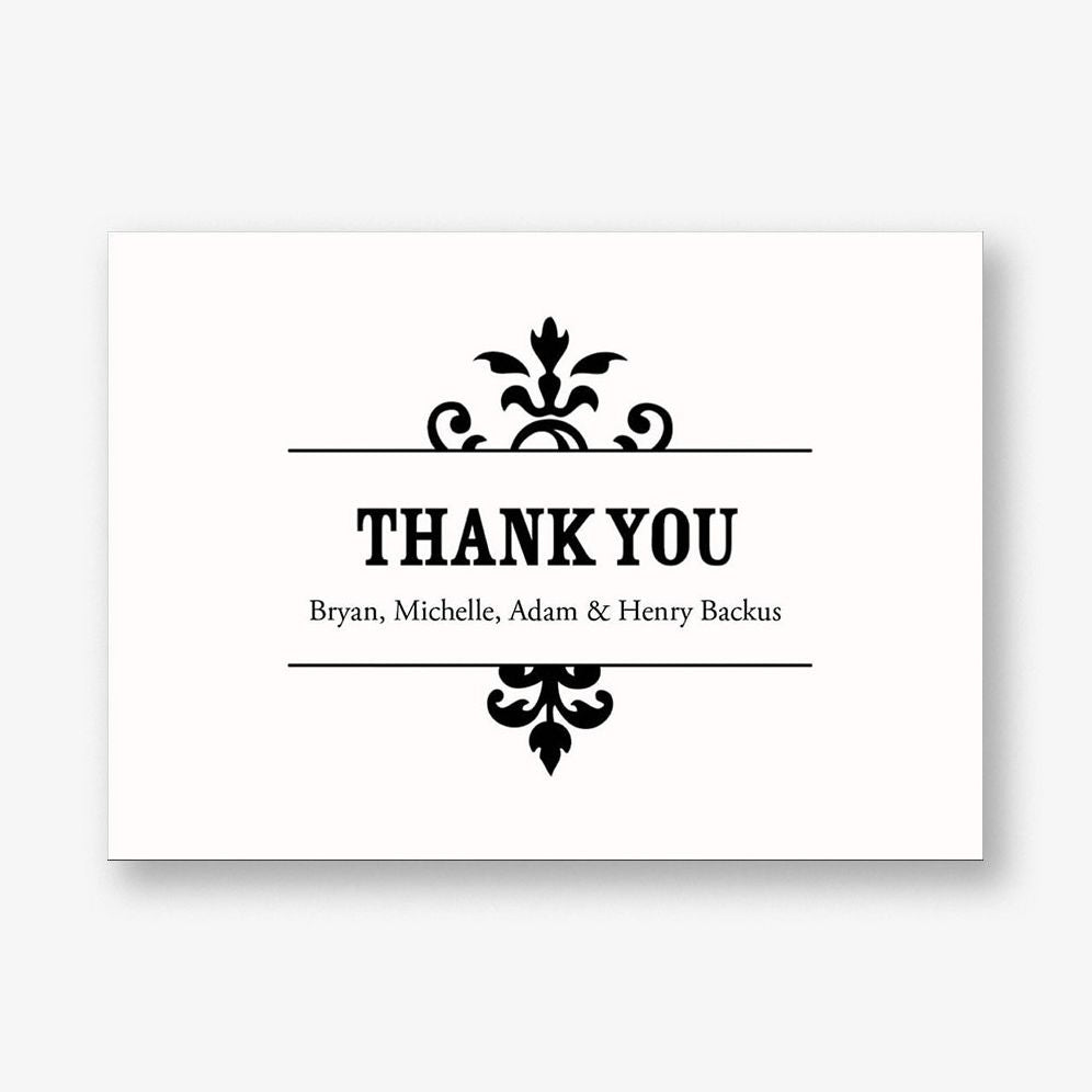 Flourish Thank You 4 Bar Stationery