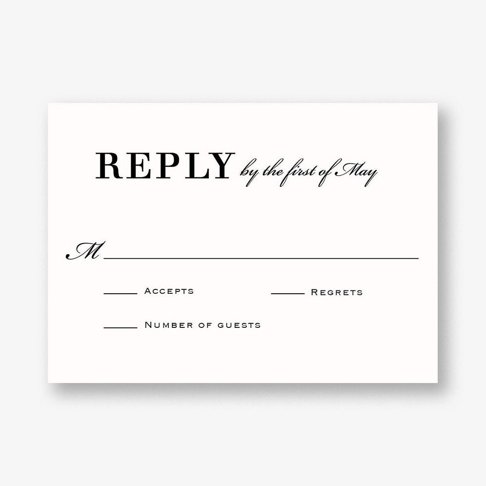 Chandelier Wedding Response Card