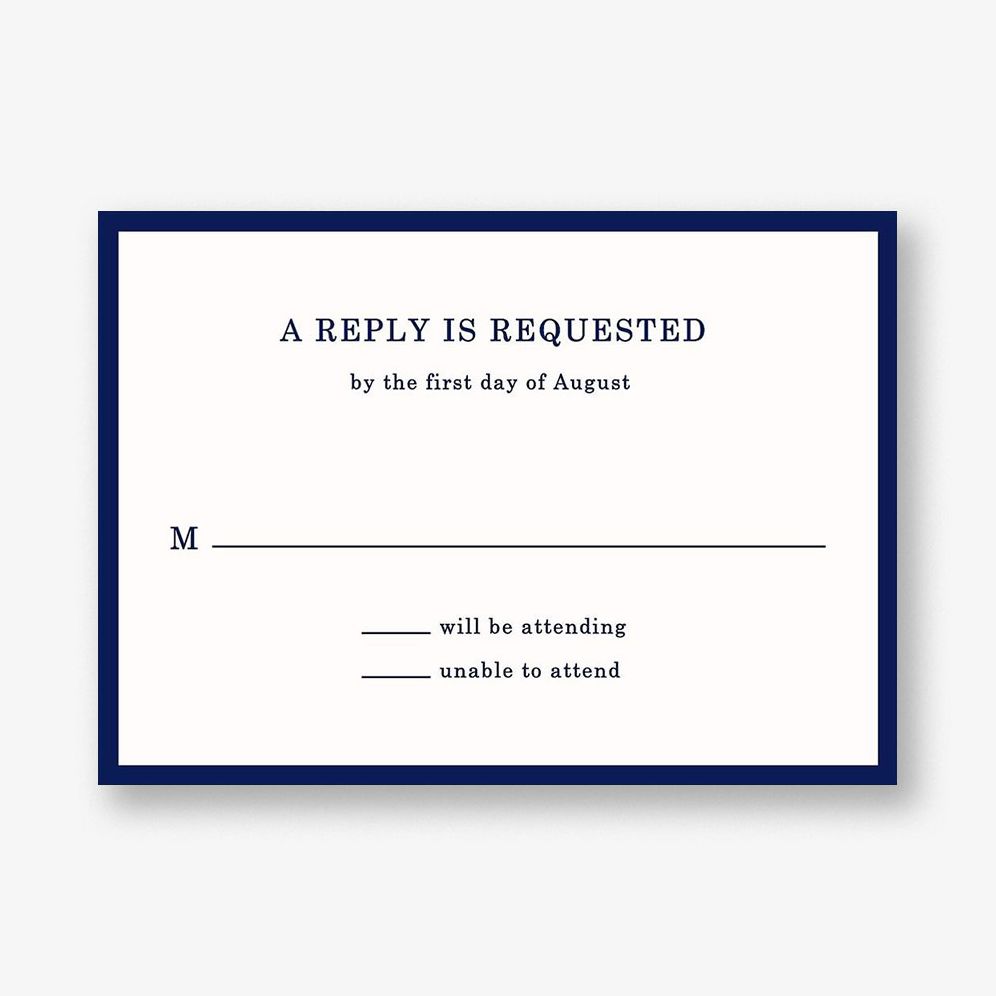 Hemingway Wedding Response Card