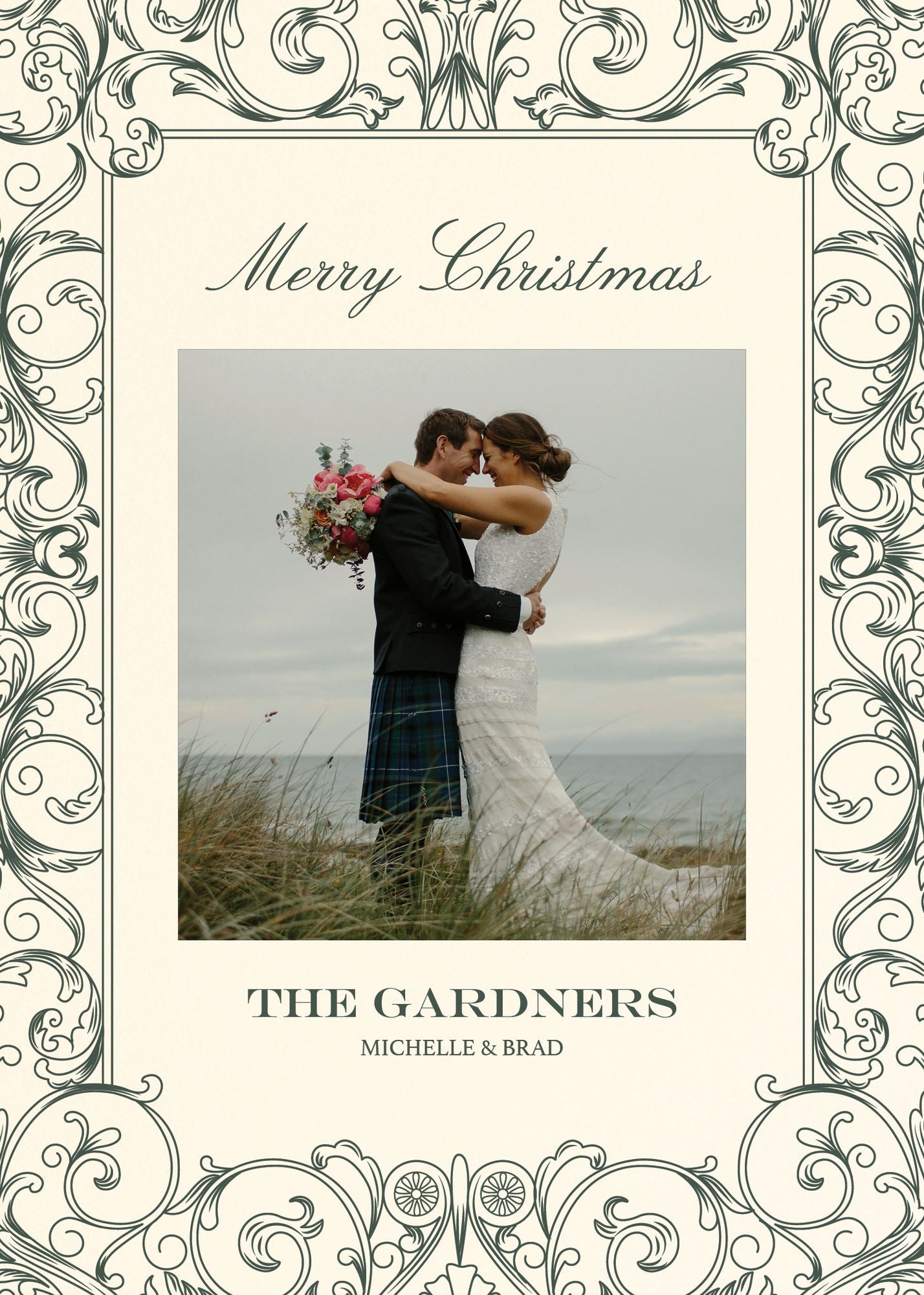 Baroque Holiday Photo Card