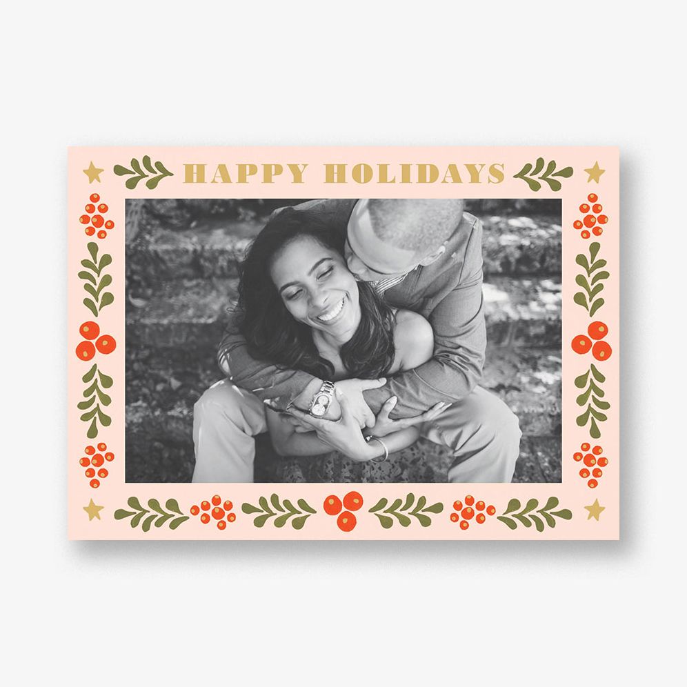Winterberries Frame Holiday Photo Card