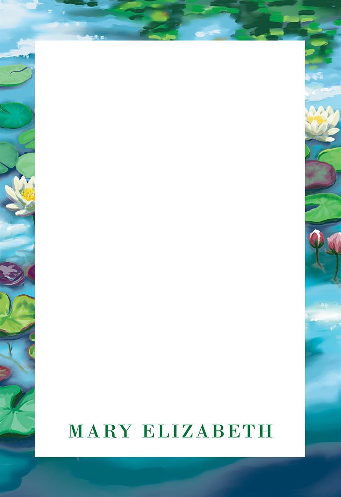 Water Lilies Personalized Notepad Set