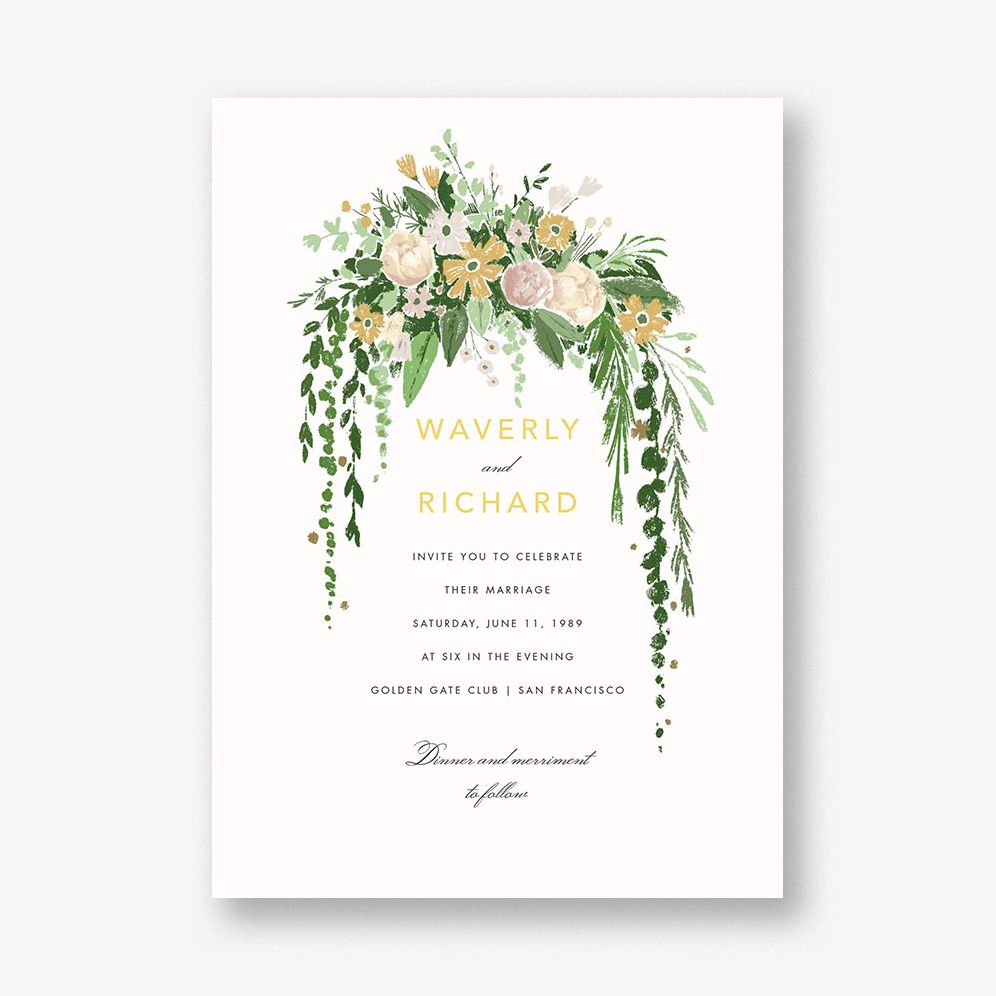 Dripping Floral Wedding Invitation