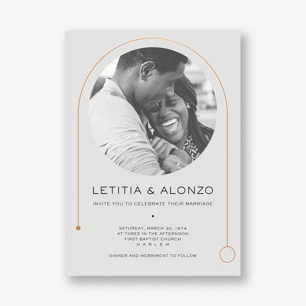 Destiny Photo White Wedding Invitation