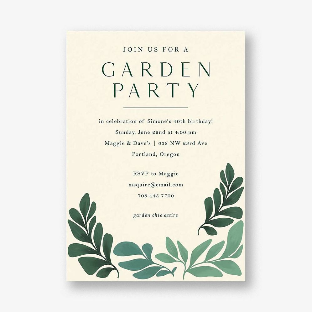 Greenery Party Invitation