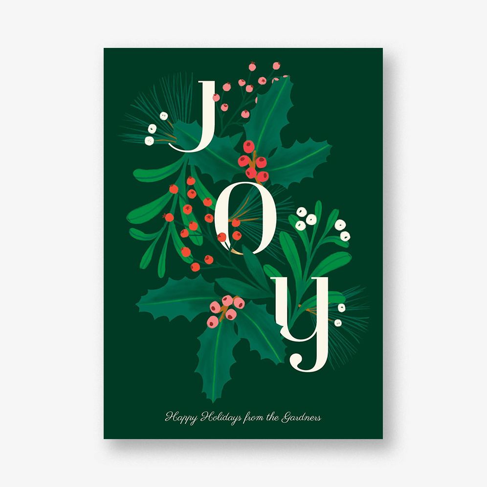 Joy Botanical Holiday Photo Card