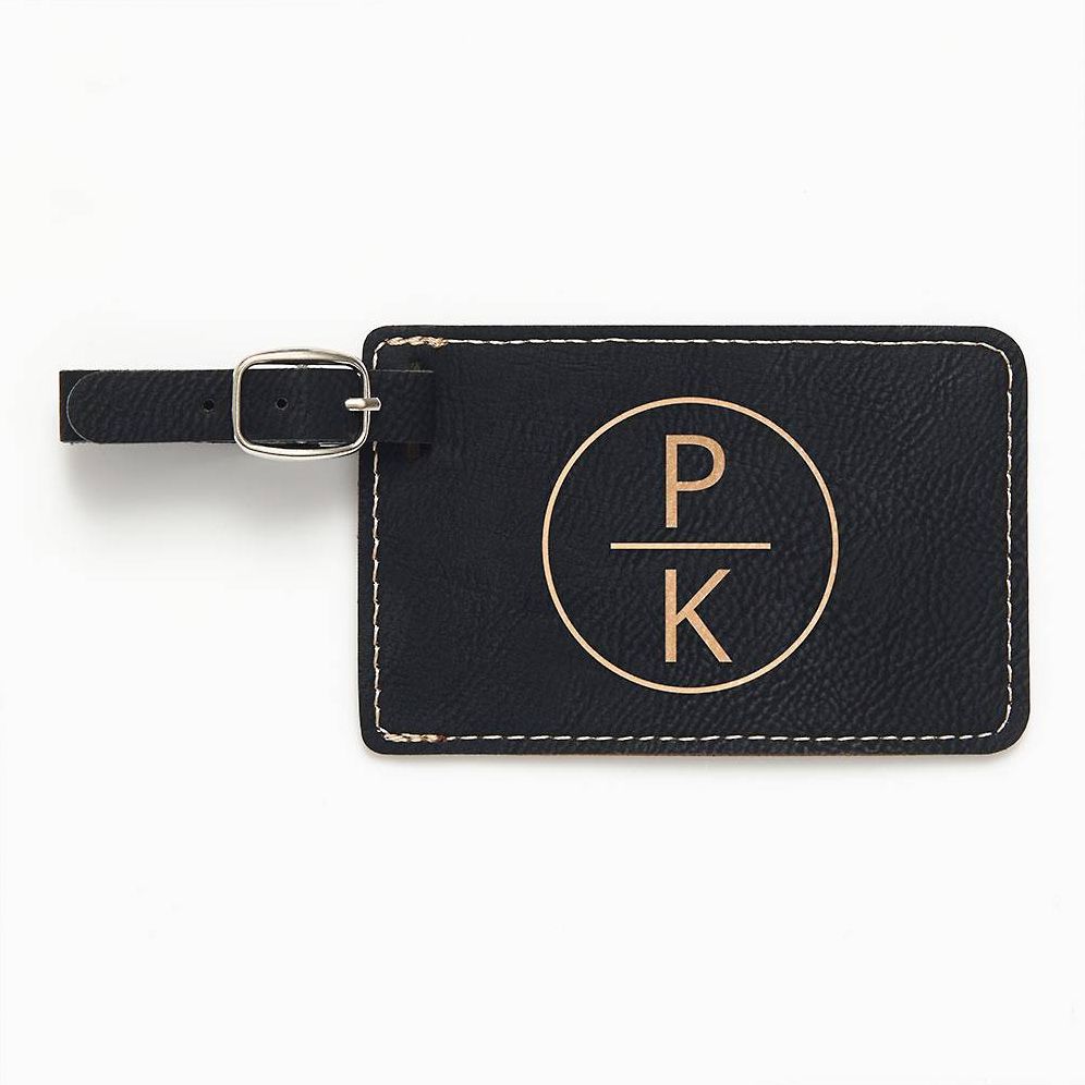 Split Monogram Black Luggage Tag