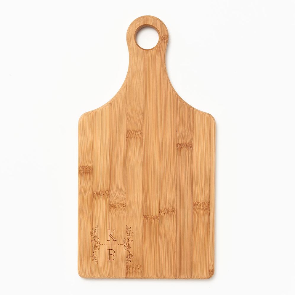 Leaves Monogram Paddle Cutting Board