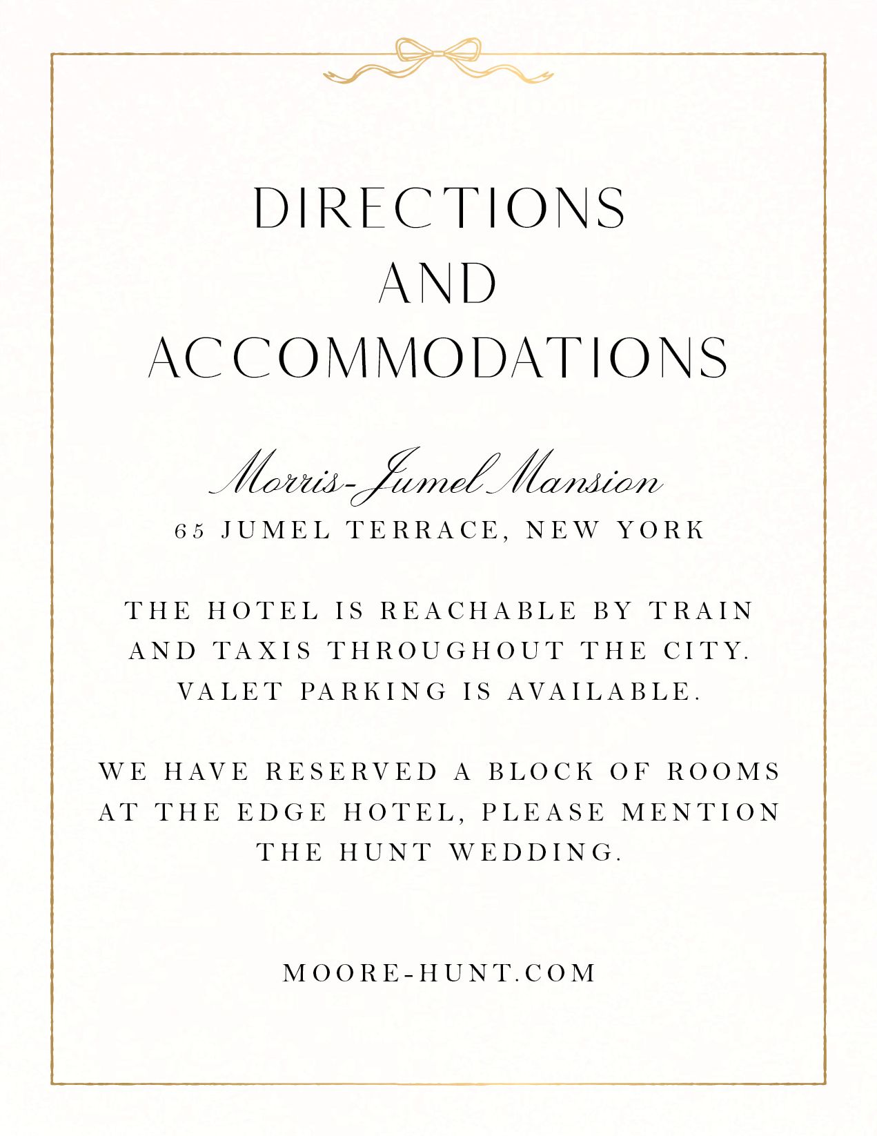 Bow Border Foil Information Card