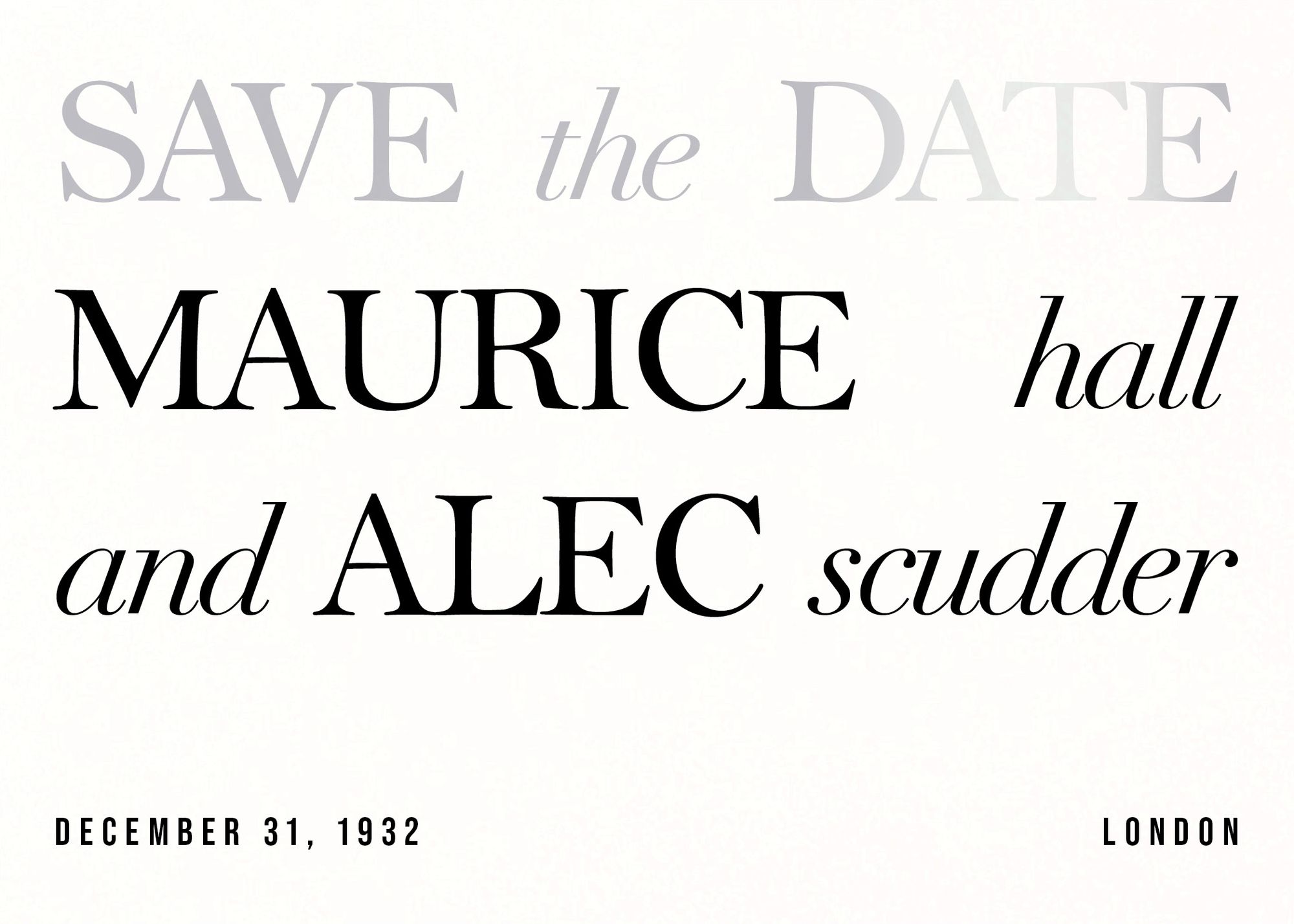 In Writing Foil Save the Date Card