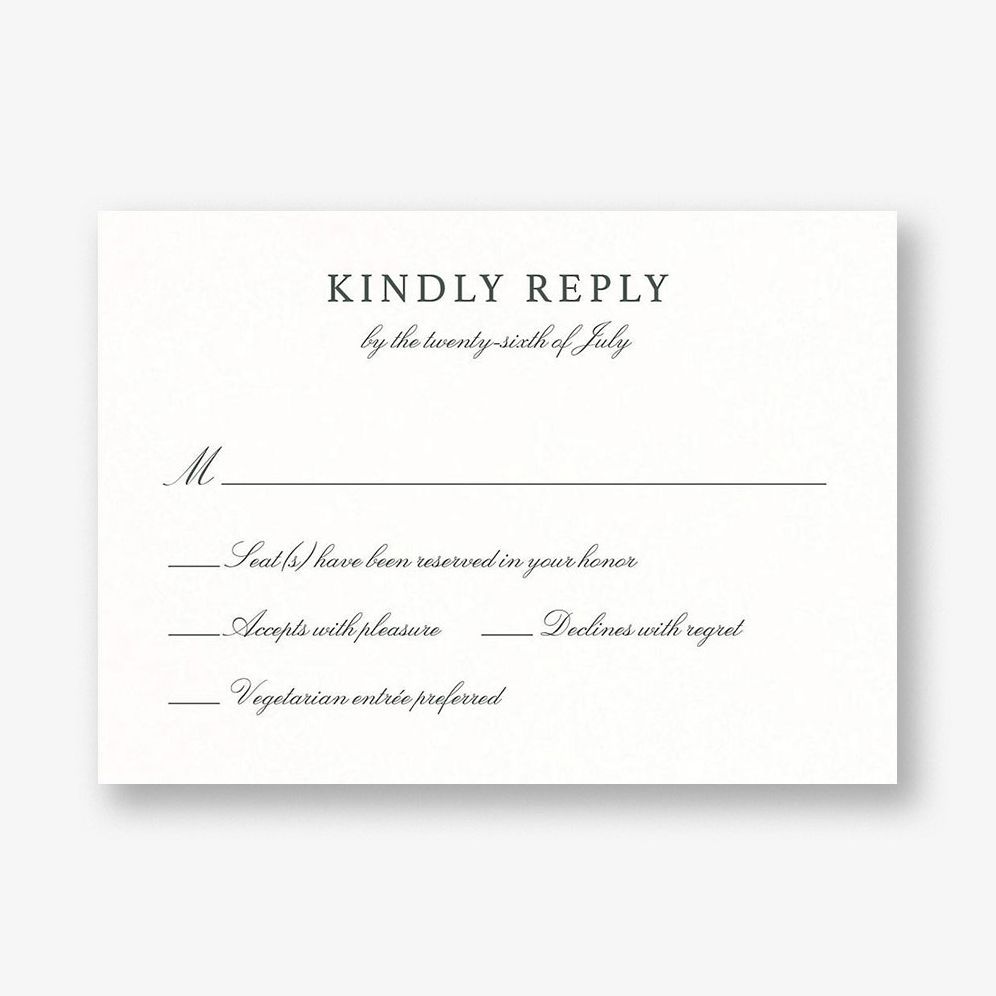 Botanical Wreath Monogram Response Card