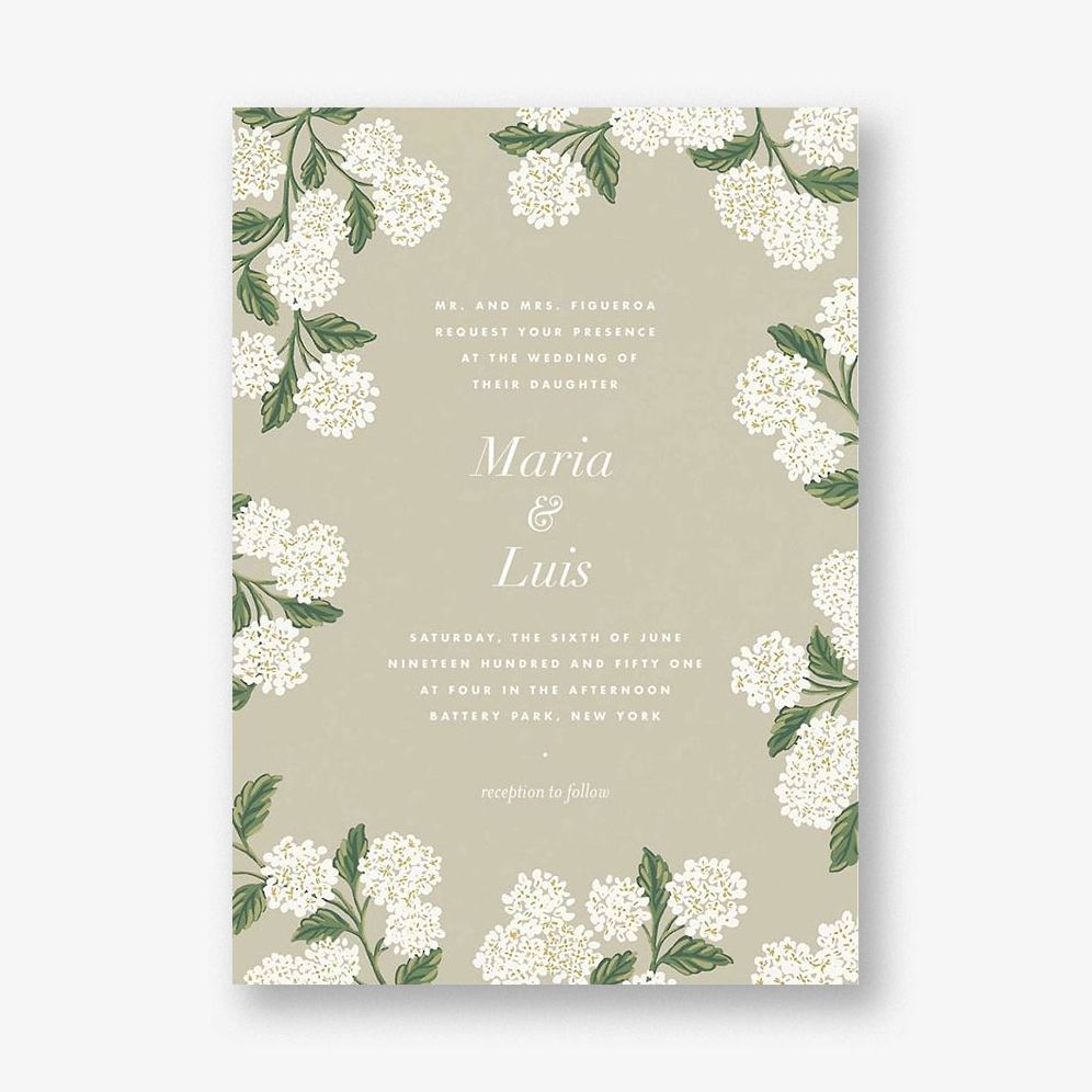 Framed Hydrangea Wedding Invitation