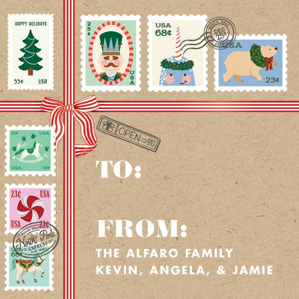 Santa's Mailbox Holiday Gift Tag Label