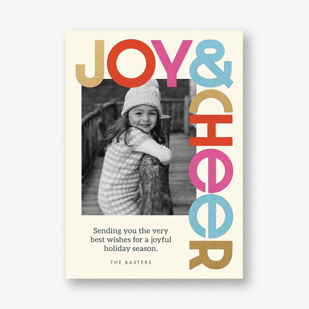 Colorful Cheer Holiday Photo Card | Paper Source