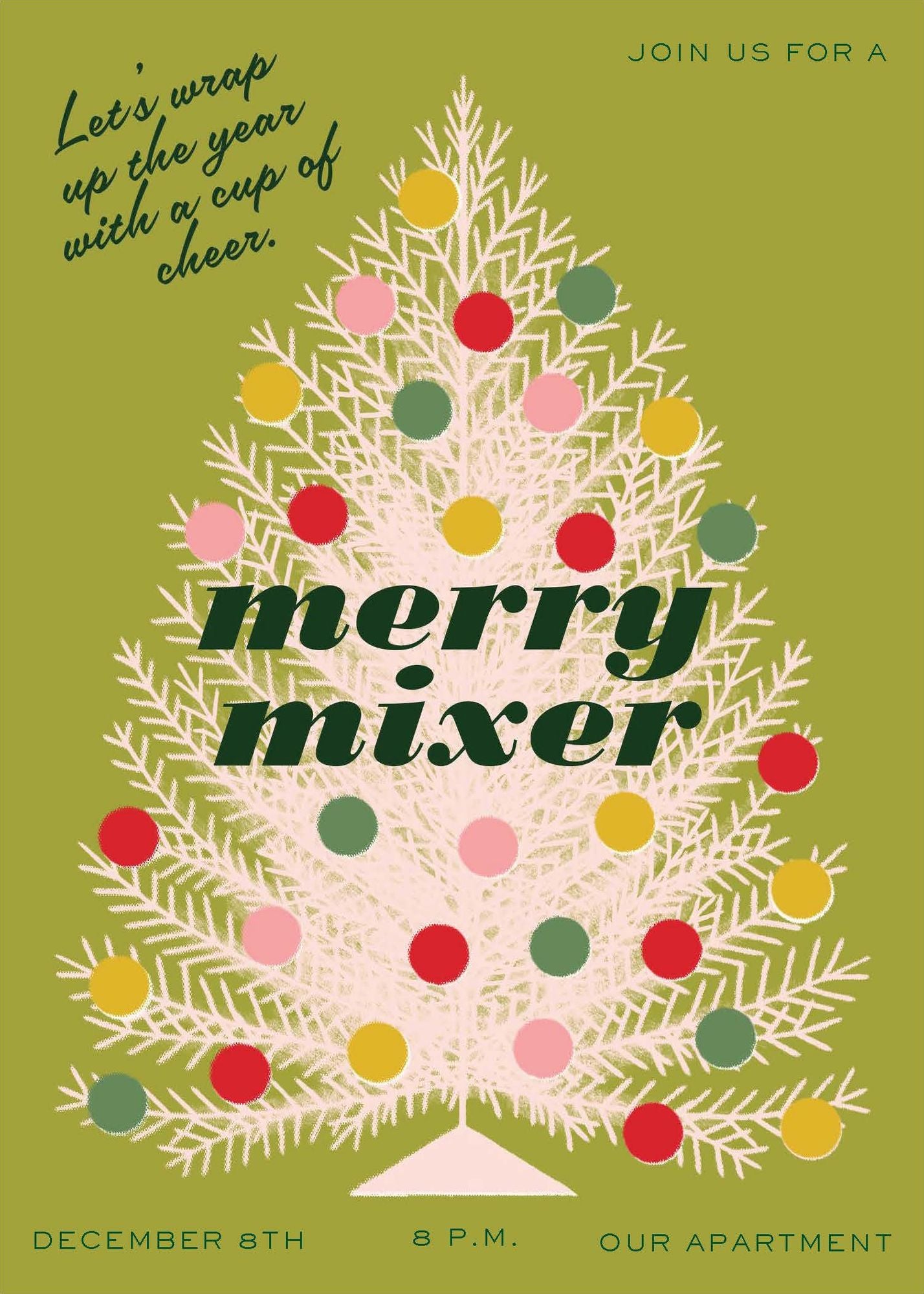 Retro Christmas Tree Holiday Card