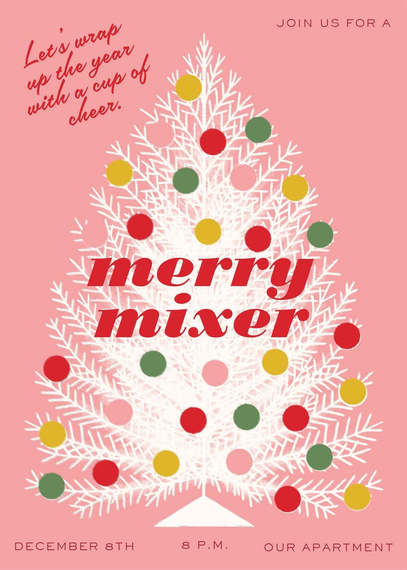 Retro Christmas Tree Holiday Card