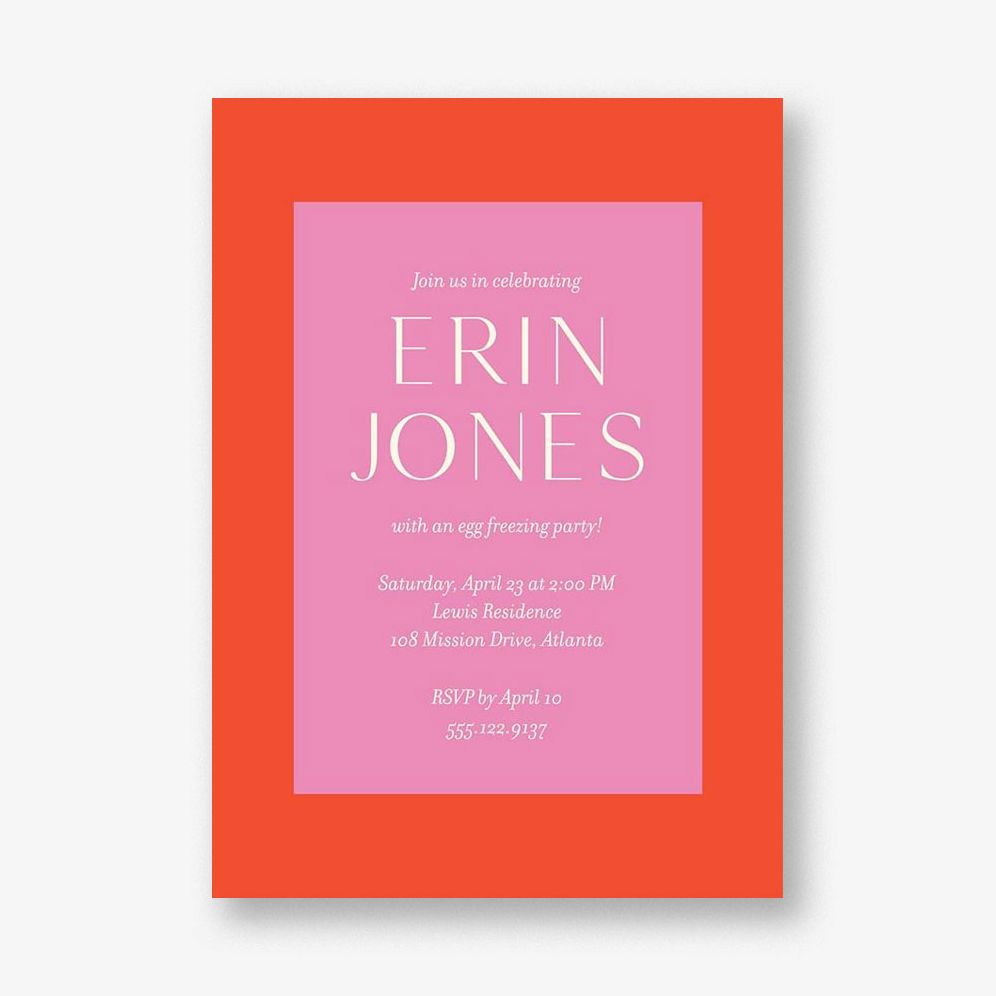 Colorblock Egg Freezing Party Invitation