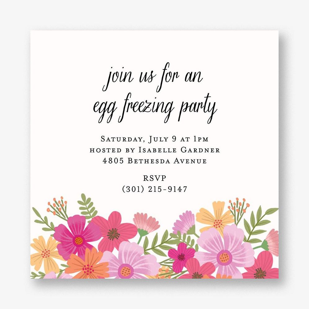 Garden Blooms Egg Freezing Party Invitation