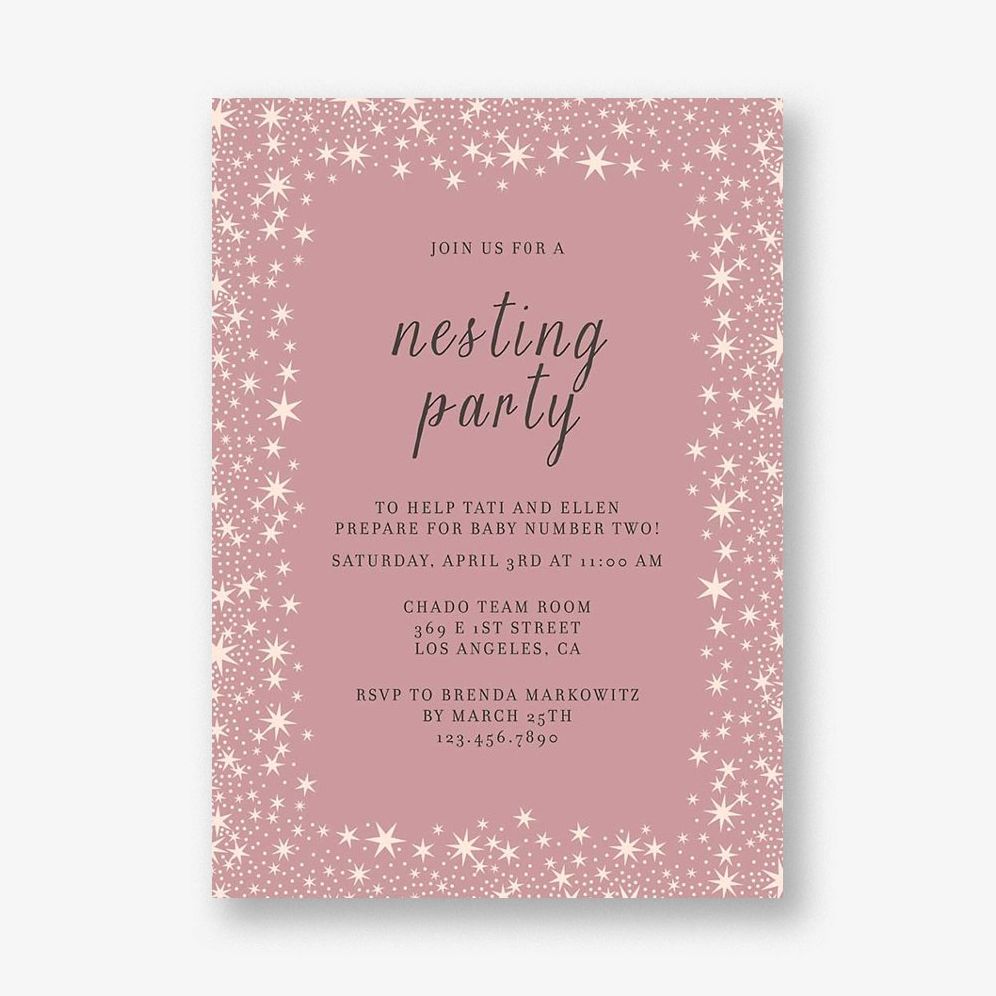 Starry Night Nesting Party Invitation