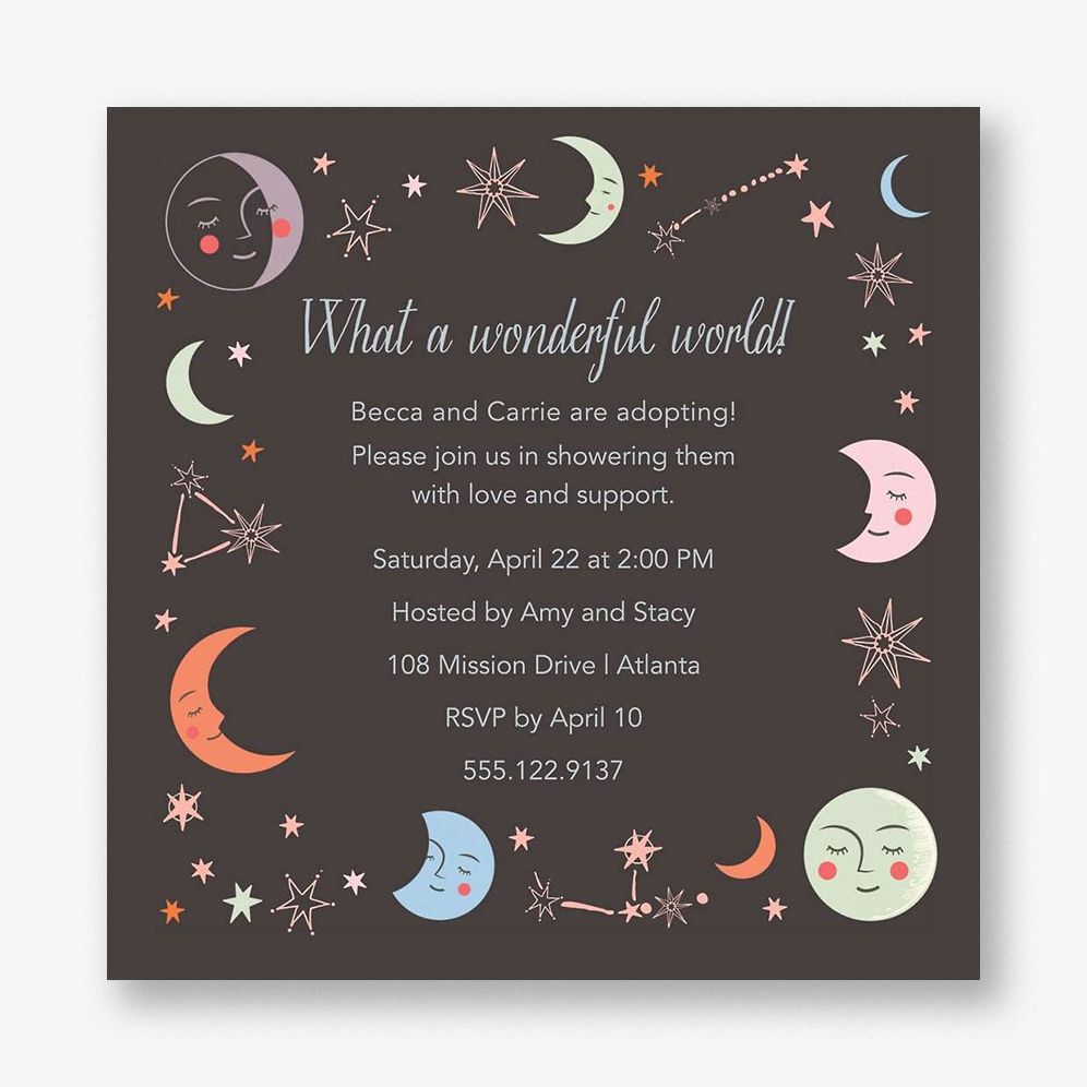 Moons and Stars Adoption Shower Invitation
