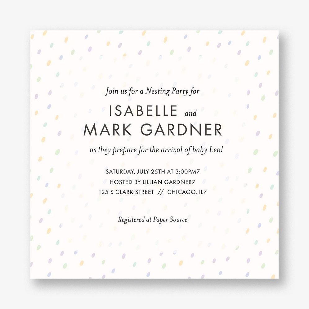 Rainbow Dot Nesting Party Invitation