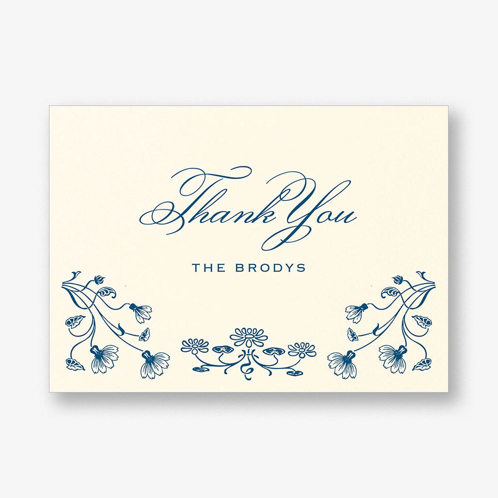 Nouveau Poppy Thank You Card