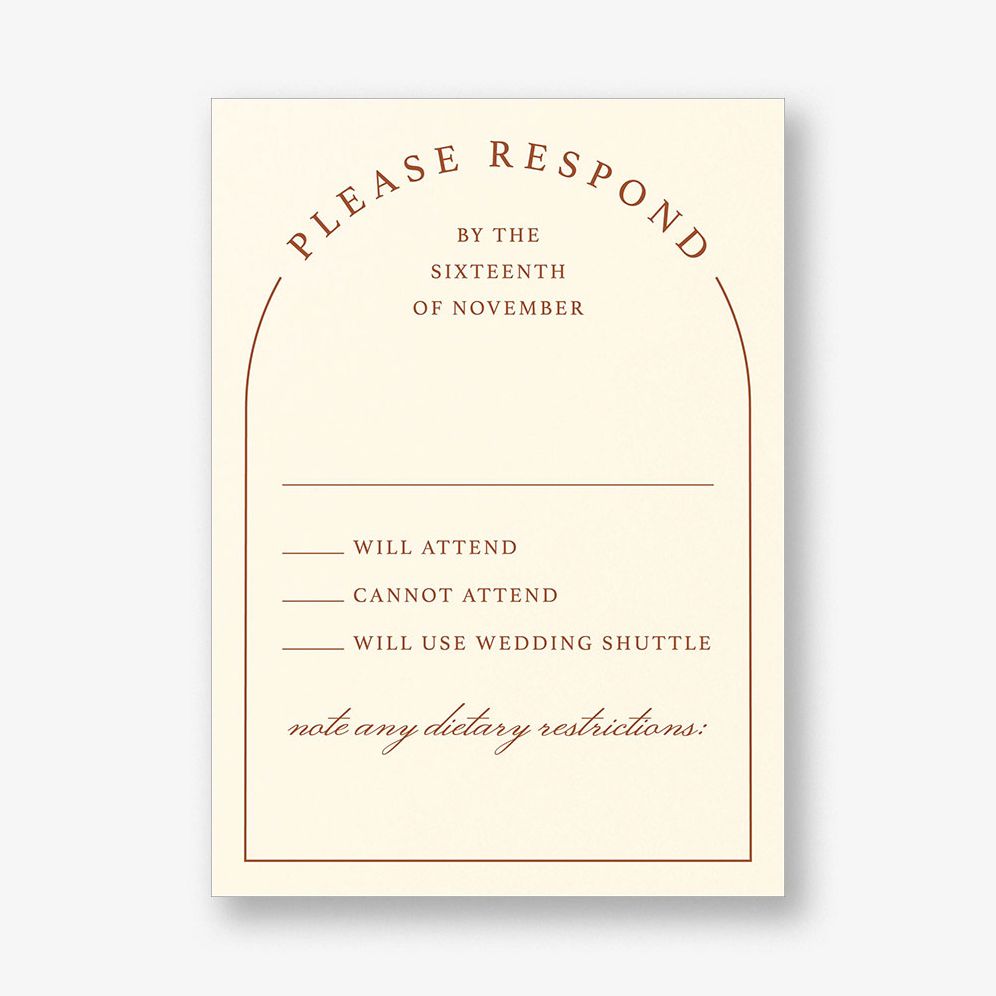 Minimal Arch Response Card