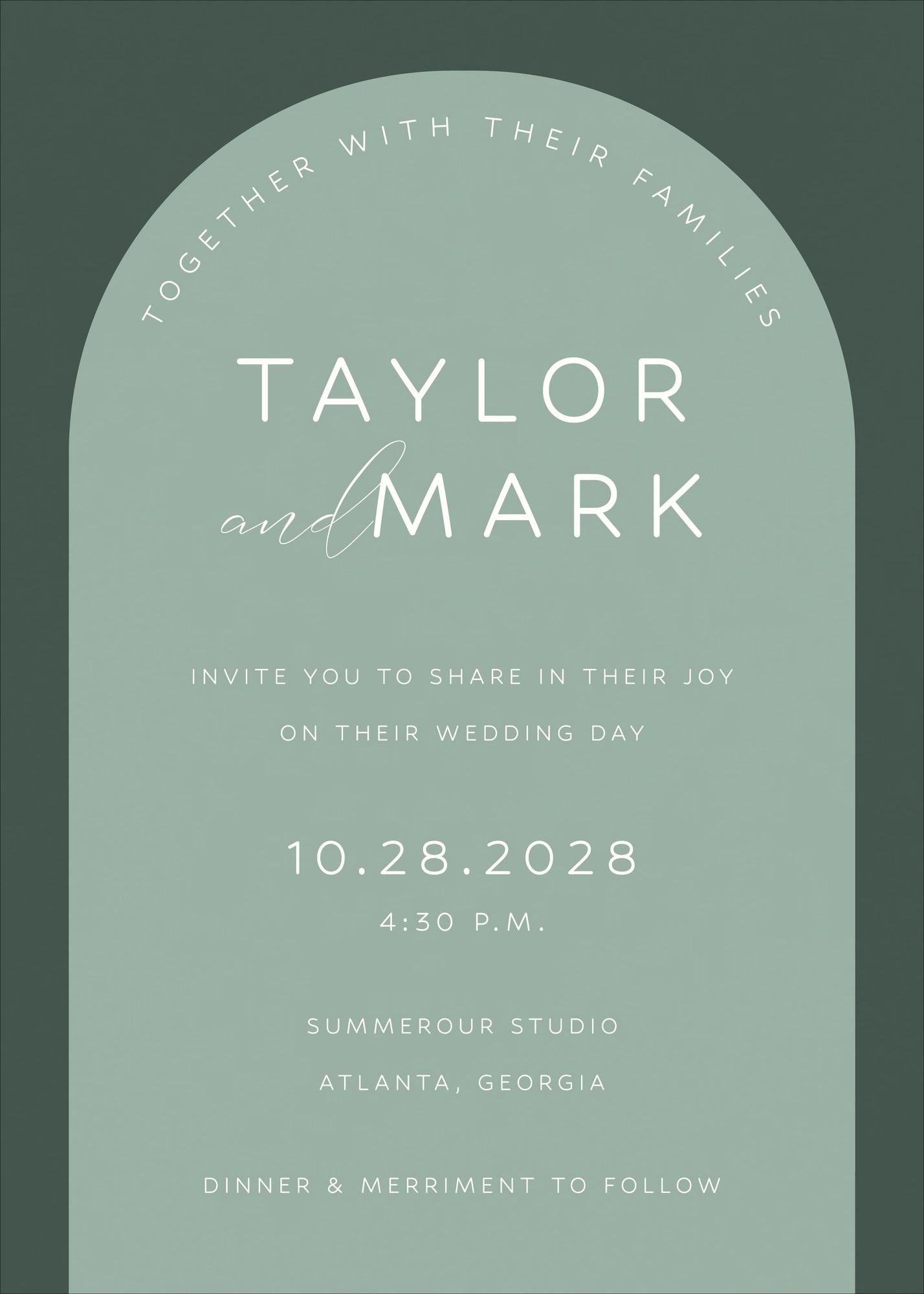 Colorful Arch Wedding Invitation