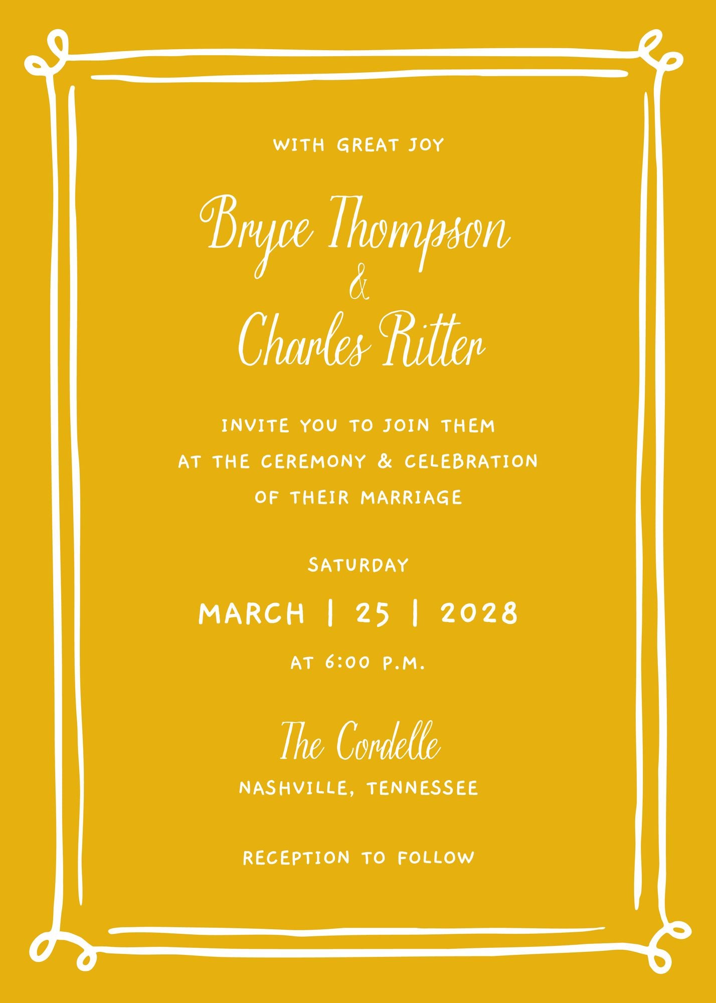 Whimsical Hand Drawn Border Invitation