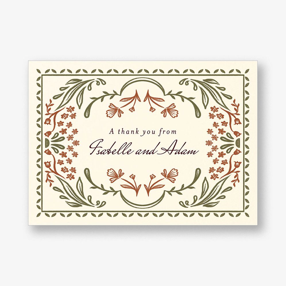 Ornamental Autumn Thank You Card