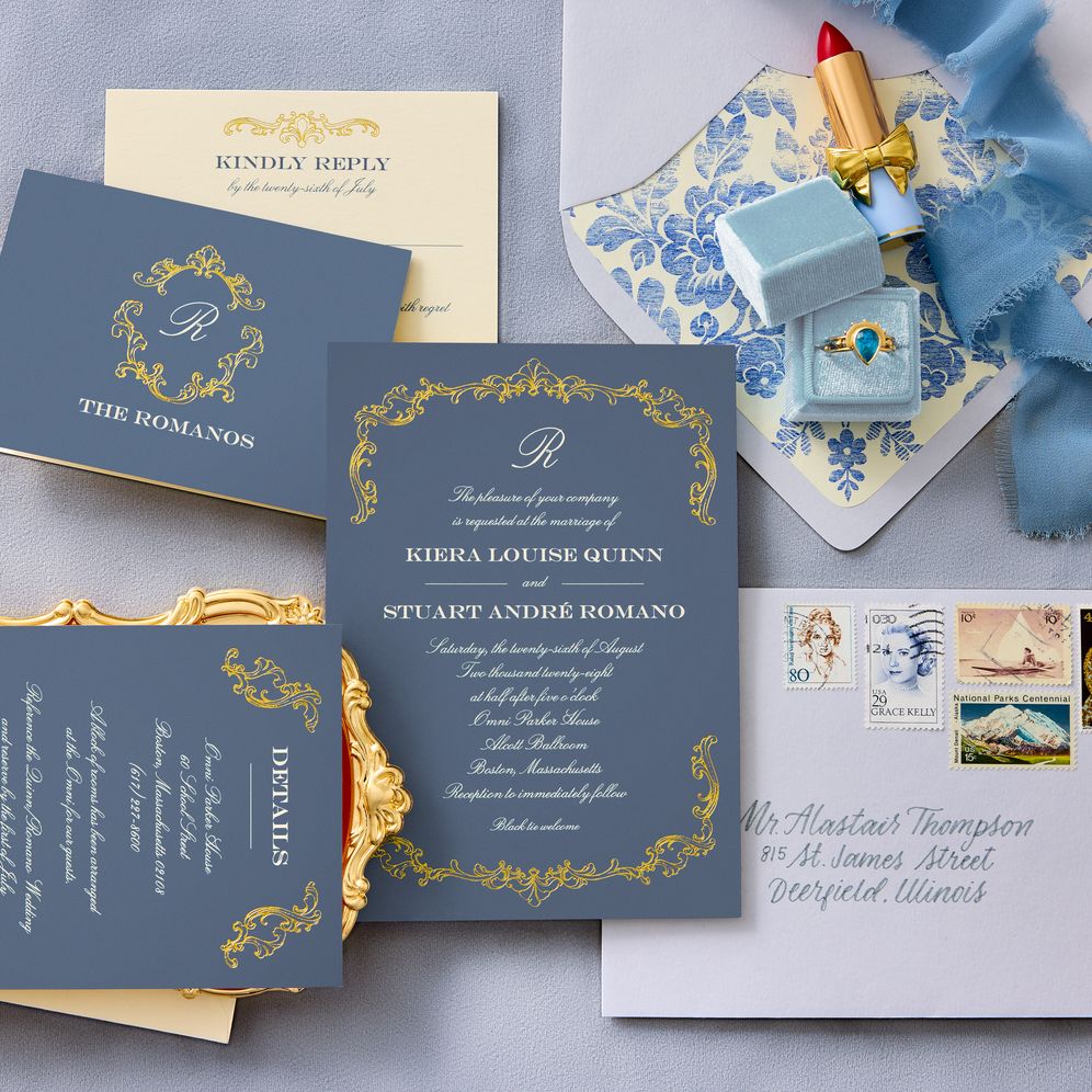 Gilded Filigree Foil Wedding Invitation